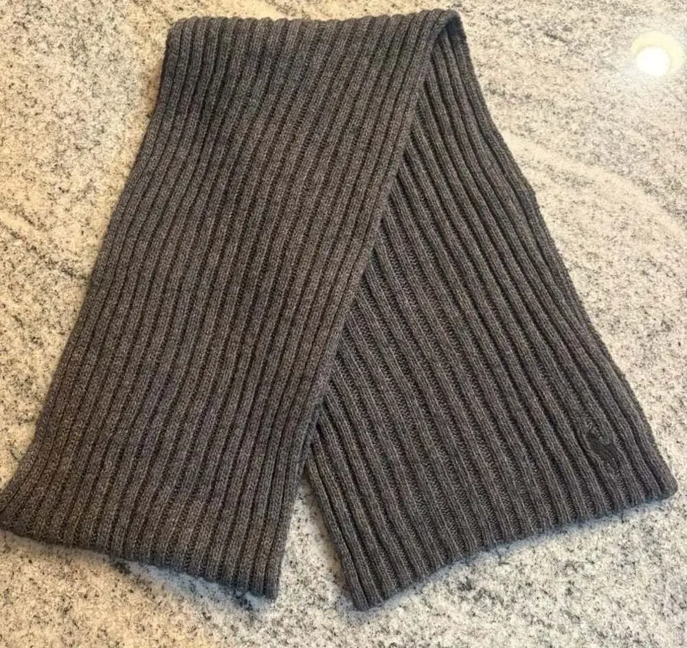 Polo Ralph Lauren Ribbed Lambswool Blend Scarf Gray